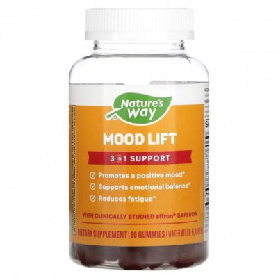 Nature's Way, Mood Lift, арбуз, 90 жевательных таблеток Шафран / Аптека | V4.Market