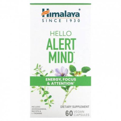 Himalaya, Hello Alert Mind, 60 веганских капсул Препараты для памяти и когнитивных функций / Аптека | V4.Market