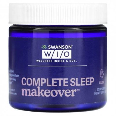 Swanson WIO, Complete Sleep Makeover, Sleep, 30-дневный запас Мелатонин / Аптека | V4.Market