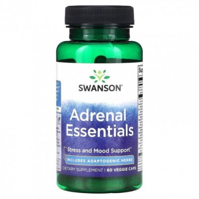 Swanson, Adrenal Essentials, 60 растительных капсул Здоровье надпочечников / Аптека | V4.Market