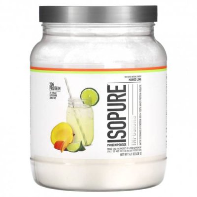 Isopure, Infusions, протеиновый порошок, манго и лайм, 400 г (14,1 унции) Изолят сывороточного протеина / Аптека | V4.Market