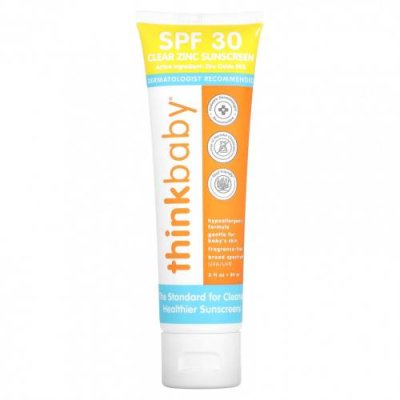 Think, Thinkbaby, солнцезащитное средство с цинком, SPF 30, 89 мл (3 жидк. Унции) Солнцезащитные средства / Аптека | V4.Market