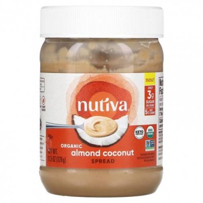 Nutiva, Органический спред с миндалем и кокосом, 326 г (11,5 унции) Миндаль / Аптека | V4.Market