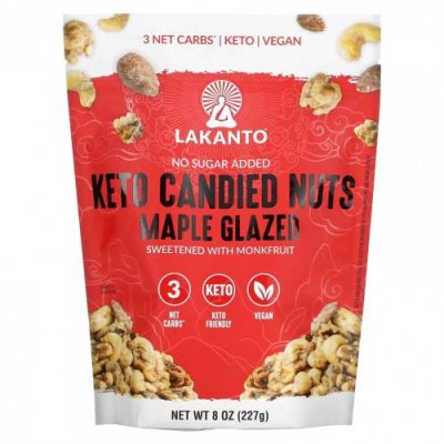 Lakanto, Keto Candied Nuts, Maple Glazed, 8 oz (227 g) Ореховые и походные смеси / Аптека | V4.Market