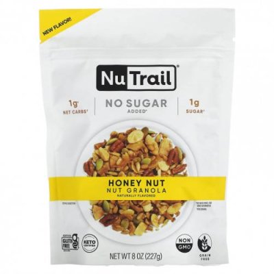 NuTrail, Nut Granola, мед и орех, 227 г (8 унций) Гранола / Аптека | V4.Market