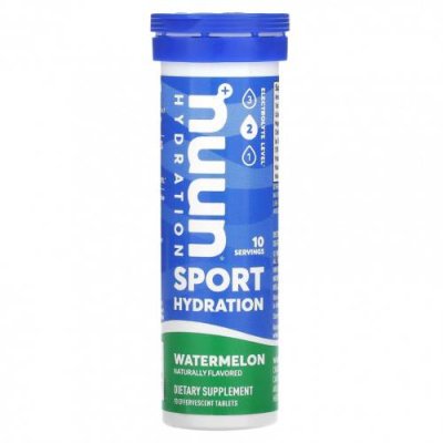 Nuun, Hydration, Sport, добавка с электролитами, арбуз, 10 таблеток Гидратация и электролиты / Аптека | V4.Market