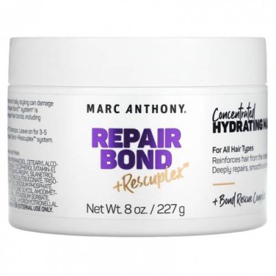 Marc Anthony, Repair Bond + Rescuplex, концентрированная увлажняющая маска для волос, 227 г (8 унций) Уход за волосами и кожей головы / Аптека | V4.Market