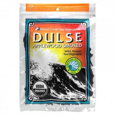 Maine Coast Sea Vegetables, Dulse, с копчением на яблоне, 56 г (2 унции) Морские овощи / Аптека | V4.Market