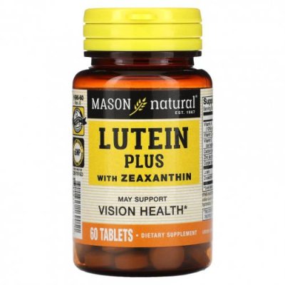 Mason Natural, Lutein Plus, с зеаксантином, 60 таблеток Лютеин и зеаксантин / Аптека | V4.Market