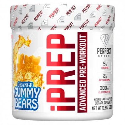 Perfect Sports, iPrep, Advanced Pre-Workout, апельсиновые мармеладки, 300 г (10,6 унции) Кофеин / Аптека | V4.Market