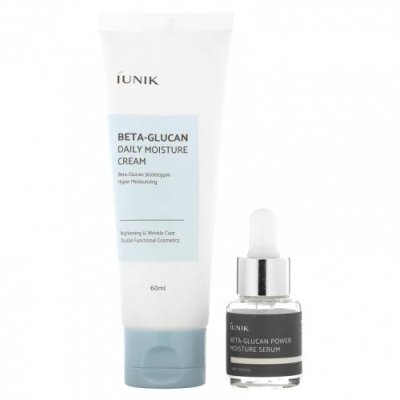 iUNIK, Beta-Glucan Edition Skin Care Set, Cream & Mini Serum, 2 Piece Set Уходовые средства и сыворотки для лица / Аптека | V4.Market