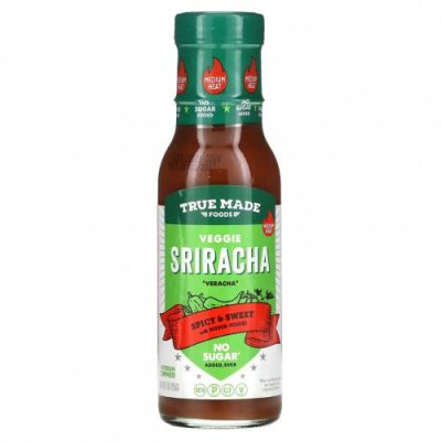 True Made Foods, Veggie Sriracha, пряный и сладкий со скрытыми овощами, 255 г (9 унций) Приправы, масла и уксусы / Аптека | V4.Market