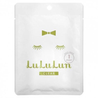 Lululun, Clear, косметическая маска для лица, белая 5F, 1 шт., 22 мл (0,74 жидк. Унции) Маски для лица / Аптека | V4.Market