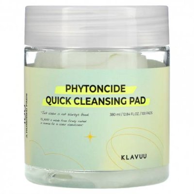 KLAVUU, Phytoncide Quick Cleansing Pad, 100 подушечек Салфетки для лица / Аптека | V4.Market