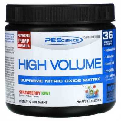 PEScience, High Volume, Supreme Nitric Oxide Matrix, клубника и киви, 252 г (8,9 унции) Формулы с оксидом азота / Аптека | V4.Market