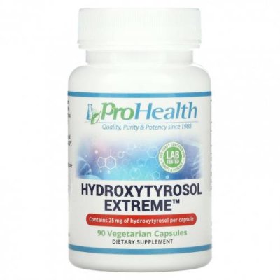 ProHealth Longevity, Hydroxytyrosol Extreme, 25 мг, 90 вегетарианских капсул Оливковый лист / Аптека | V4.Market