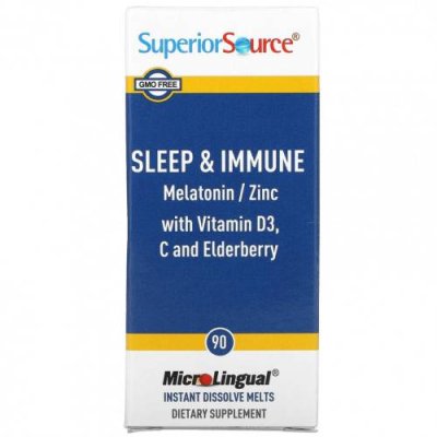 Superior Source, Sleep & Immune, 90 MicroLingual Instant Dissolve Melts Снотворные / Аптека | V4.Market