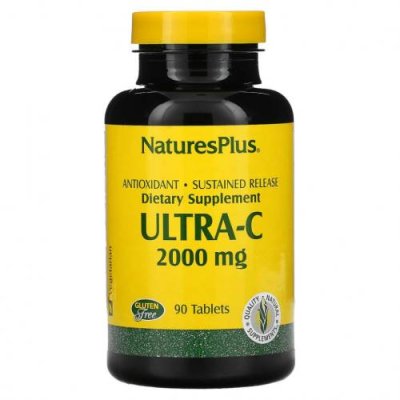 NaturesPlus, Ultra-C, 2000 мг, 90 таблеток Аскорбиновая кислота / Аптека | V4.Market