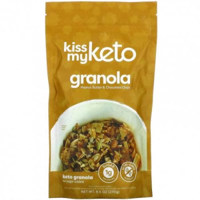 Kiss My Keto, Keto Granola, арахисовая паста и шоколадная крошка, 270 г (9,5 унции) Гранола / Аптека | V4.Market