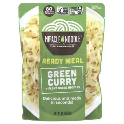 Miracle Noodle, Готовый продукт, зеленый карри, 280 г (9,9 унций) Готовые блюда / Аптека | V4.Market