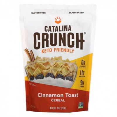 Catalina Crunch, Keto Friendly Cereal, тосты с корицей, 255 г (9 унций) Хлопья / Аптека | V4.Market