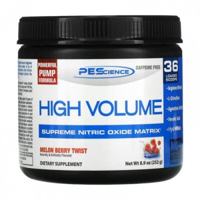 PEScience, High Volume, Supreme Nitric Oxide Matrix, дыня и ягоды, 252 г (8,9 унции) Формулы с оксидом азота / Аптека | V4.Market