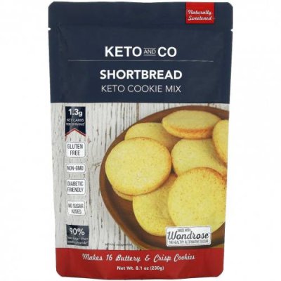 Keto and Co, Keto Cookie Mix, песочное печенье, 230 г (8,1 унции) Смеси для печенья / Аптека | V4.Market