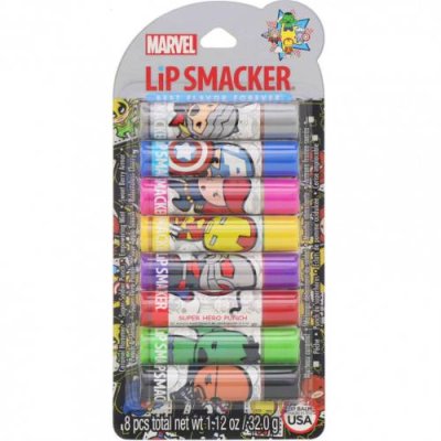 Lip Smacker, Marvel Avengers, набор бальзамов для губ, для вечеринки, 8 штук Бальзам для губ / Аптека | V4.Market