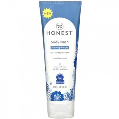 The Honest Company, Успокаивающий гель для душа, для кожи, склонной к экземе, 236 мл (8,0 унции) Средство для купания и гель для душа для малышей / Аптека | V4.Market