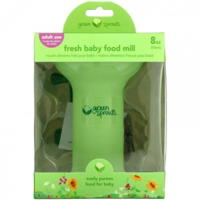 Green Sprouts, Fresh Baby Food Mill, зеленый, 236 мл (8 унций) Приготовление питания и средства для кормления / Аптека | V4.Market