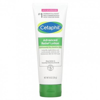 Cetaphil, Advanced Relief Lotion, для сухой чувствительной кожи, без отдушек, 226 г (8 унций) Сухая, раздраженная кожа / Аптека | V4.Market