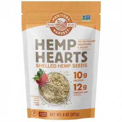 Manitoba Harvest, Hemp Hearts, очищенные семена конопли, с ореховым ароматизатором, 227 г (8 унций) Семена конопли / Аптека | V4.Market