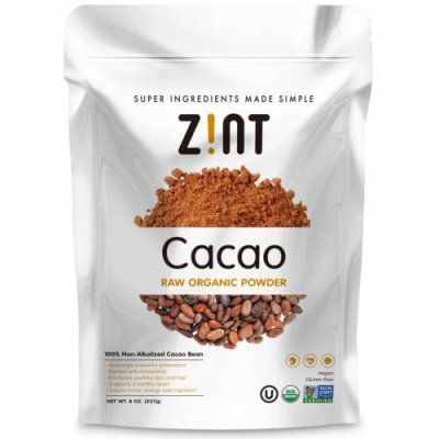 Zint, Cacao Raw Organic Powder, 8 oz (227 g) Какао / Аптека | V4.Market