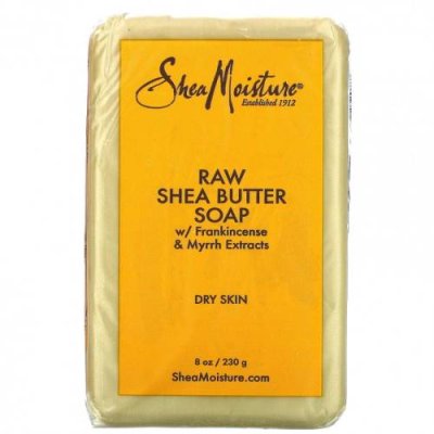 SheaMoisture, Raw Shea Butter Soap with Frankincense & Myrrh Extracts, 8 oz (230 g) Кусковое мыло с маслом ши / Аптека | V4.Market