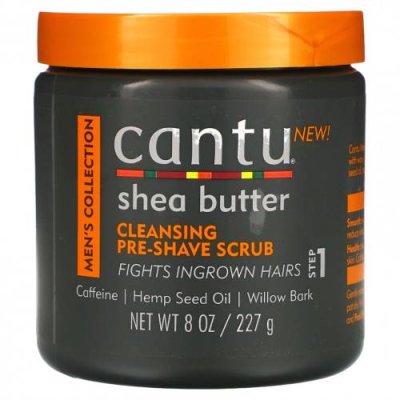 Cantu, Men's Collection, очищающий скраб перед бритьем с маслом ши, 227 г (8 унций) Мужской крем для бритья / Аптека | V4.Market