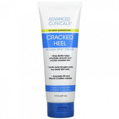 Advanced Clinicals, Cracked Heel, Rough Sport Cream, 8 fl oz (237 ml) Крем для ног / Аптека | V4.Market