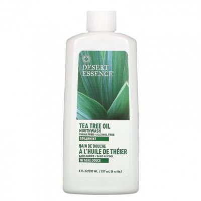 Desert Essence, Tea Tree Mouthwash, Spearmint , 8 fl oz (236 ml) Ополаскиватели и спреи для полости рта / Аптека | V4.Market