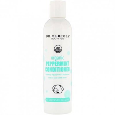 Dr. Mercola, Healthy Pets, Organic Peppermint Conditioner for Dogs, 8 fl oz (237 ml) Уход за питомцами / Аптека | V4.Market