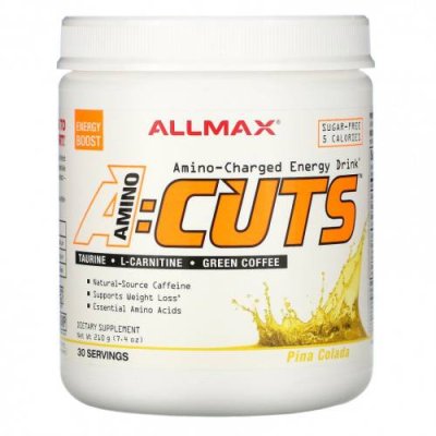 ALLMAX Nutrition, ACUTS, энергетический напиток с аминокислотами, пина колада, 210 г (7,4 унции) Кофеин / Аптека | V4.Market