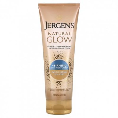 Jergens, Natural Glow, укрепляющее ежедневное увлажняющее средство, от умеренного до среднего, 221 мл (7,5 жидк. Унции) Автозагар / Аптека | V4.Market