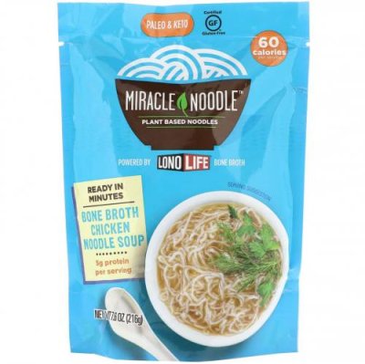 Miracle Noodle, Суп с лапшой на костном бульоне, куриный, 215 г (7,6 унции) Готовые блюда / Аптека | V4.Market