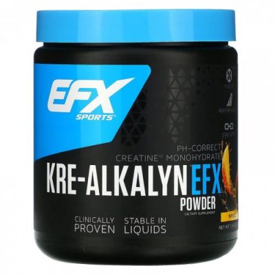 EFX Sports, Kre-Alkalyn EFX в порошке, манго, 220 г (7,76 унции) Моногидрат креатина / Аптека | V4.Market