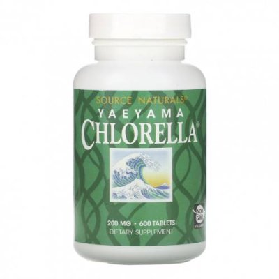 Source Naturals, Yaeyama Chlorella, 200 мг, 600 таблеток Хлорелла / Аптека | V4.Market