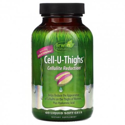 Irwin Naturals, Cell-U-Thighs, уменьшение проявлений целлюлита, 60 мягких таблеток с жидкостью Диетические средства / Аптека | V4.Market