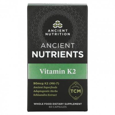 Dr. Axe / Ancient Nutrition, Ancient Nutrients, витамин K2, 60 капсул Витамин К / Аптека | V4.Market