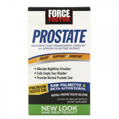 Force Factor, Prostate, натуральное средство для здоровья простаты, 60 удобных капсул Предстательная железа / Аптека | V4.Market