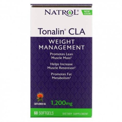 Natrol, Tonalin CLA, конъюгированная линолевая кислота (КЛК), 1200 мг, 60 мягких таблеток КЛК (конъюгированная линолевая кислота) / Аптека | V4.Market