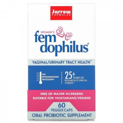 Jarrow Formulas, Fem Dophilus, добавка для женщин, 60 растительных капсул Лактобациллы / Аптека | V4.Market