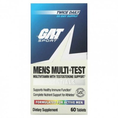 GAT, Mens Multi + Test, 60 таблеток Мультивитамины, физическая активность / Аптека | V4.Market