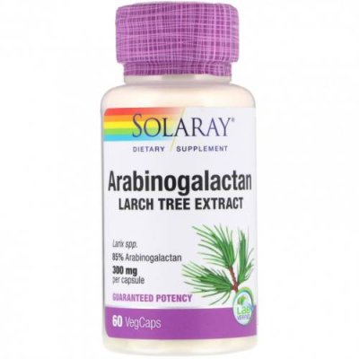 Solaray, Arabinogalactan Leaf Extract, 300 mg, 60 Vegcaps Larix (Экстракт лиственницы) / Аптека | V4.Market